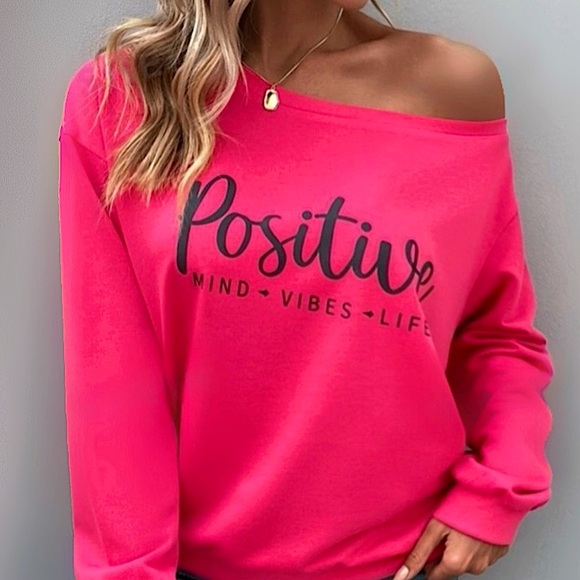 POSITIVE VIBES Drop Shoulder Sweatshirt. - Picture 14 of 16